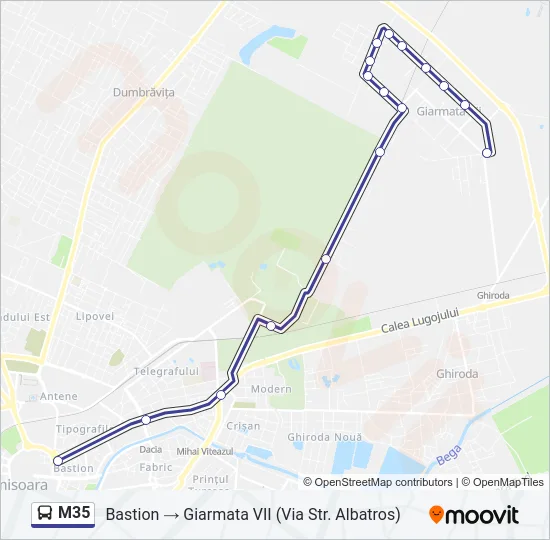M35 Bus Line Map