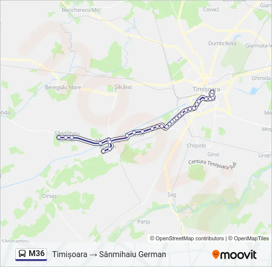 M36 Bus Line Map