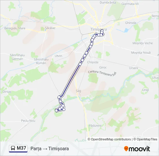 M37 Bus Line Map