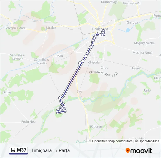 M37 Bus Line Map