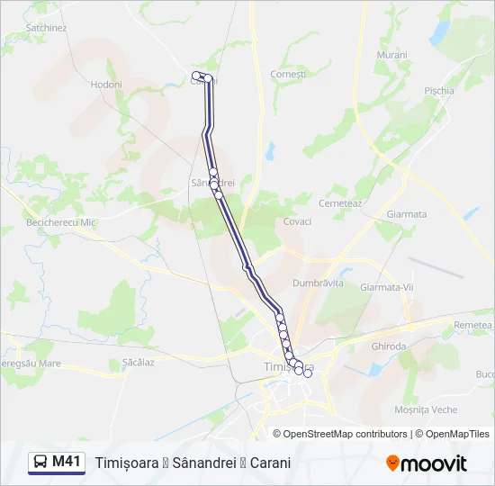 M41 Bus Line Map