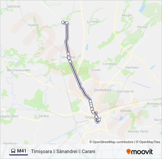 M41 Bus Line Map
