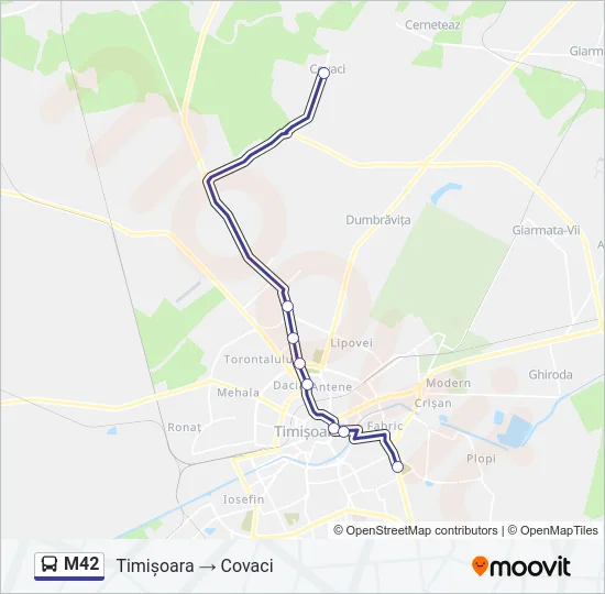 M42 Bus Line Map