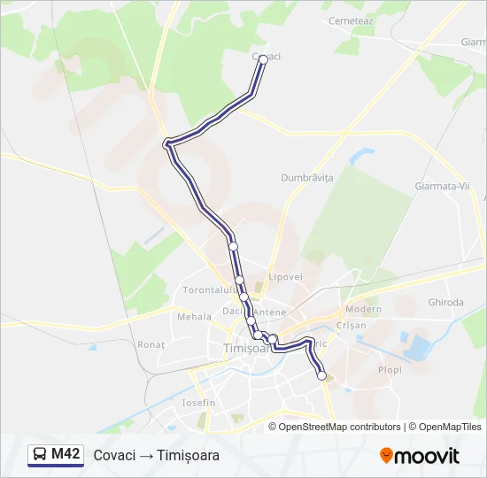 M42 Bus Line Map