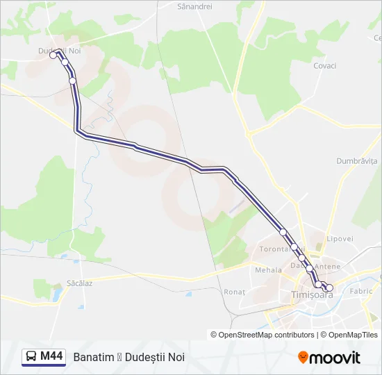 M44 Bus Line Map