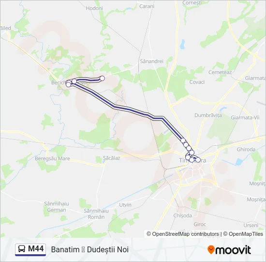 M44 Bus Line Map