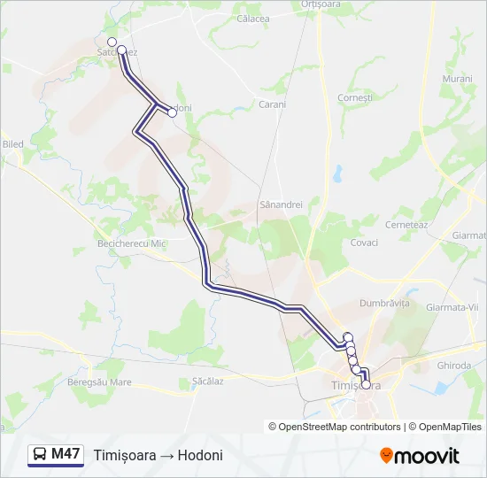 M47 Bus Line Map