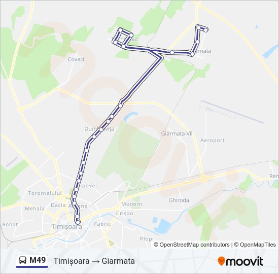 M49 Bus Line Map