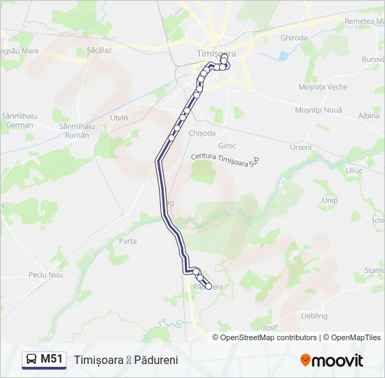 M51 Bus Line Map
