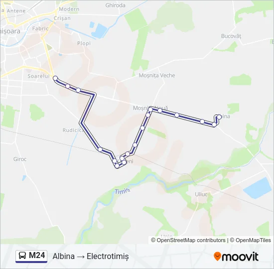 M24 Bus Line Map