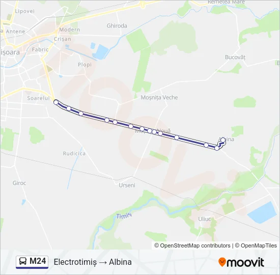 M24 Bus Line Map