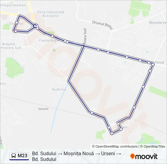 M23 Bus Line Map