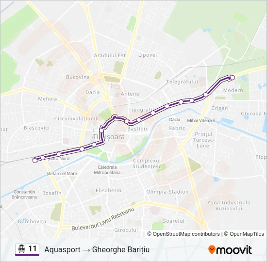 11 Trolleybus Line Map
