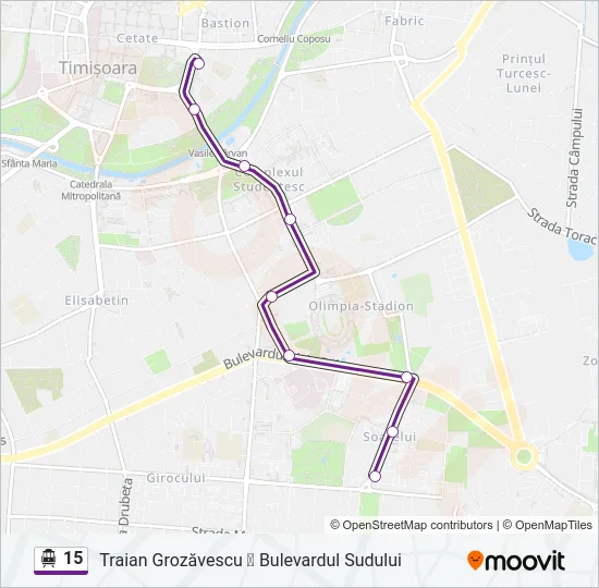 15 Trolleybus Line Map