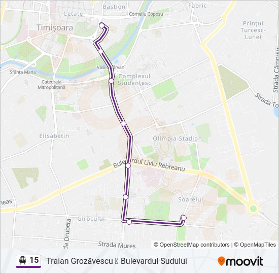 15 Trolleybus Line Map