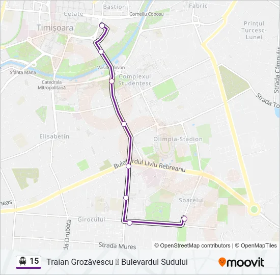 15 Trolleybus Line Map