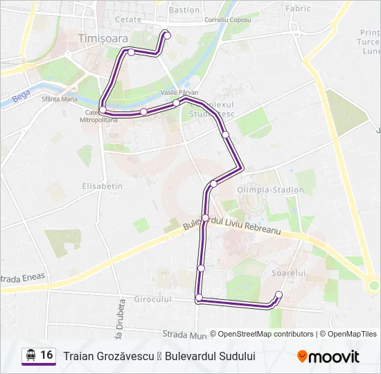 16 Trolleybus Line Map