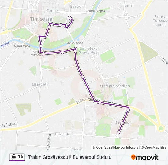 16 Trolleybus Line Map