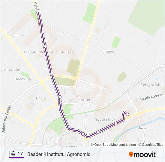 17 Trolleybus Line Map