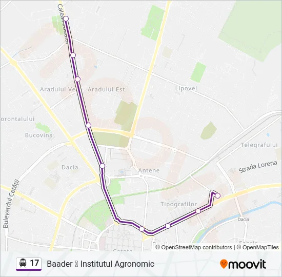 17 Trolleybus Line Map