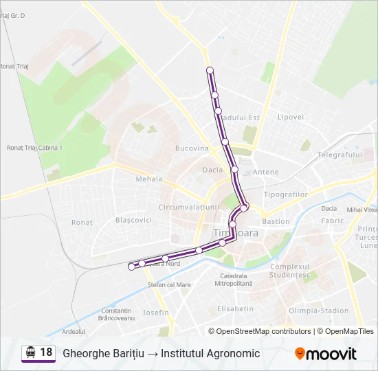 18 Trolleybus Line Map