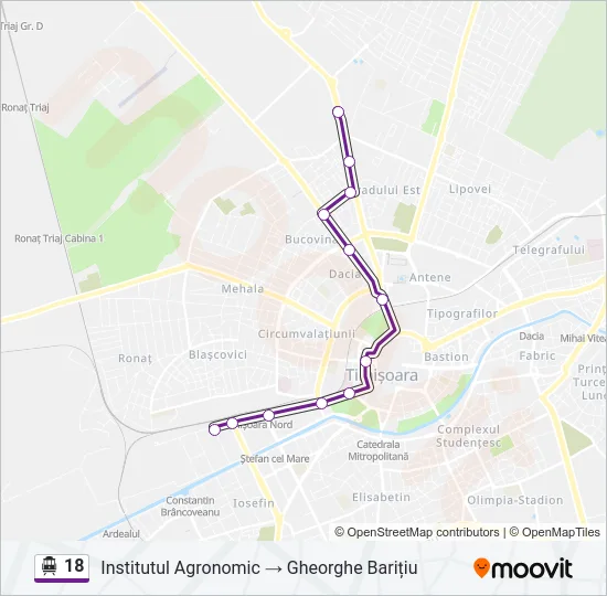 18 Trolleybus Line Map