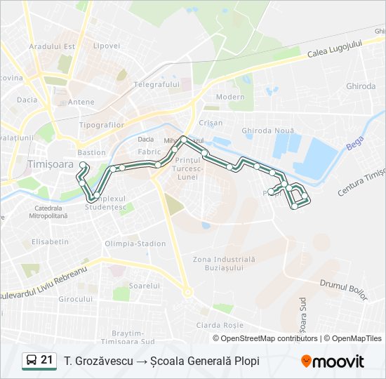 21 bus Line Map