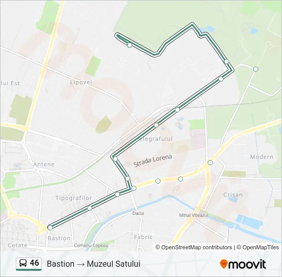 46 Bus Line Map