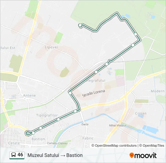46 Bus Line Map