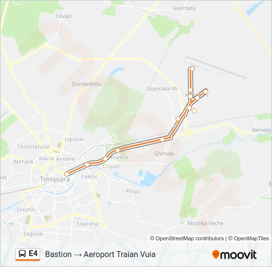 E4 Bus Line Map