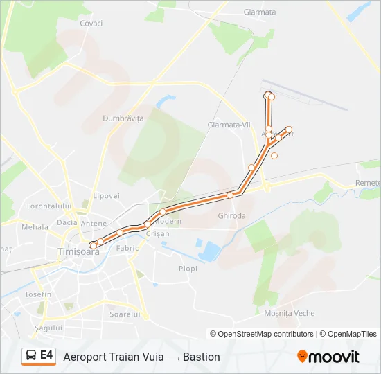 E4 Bus Line Map