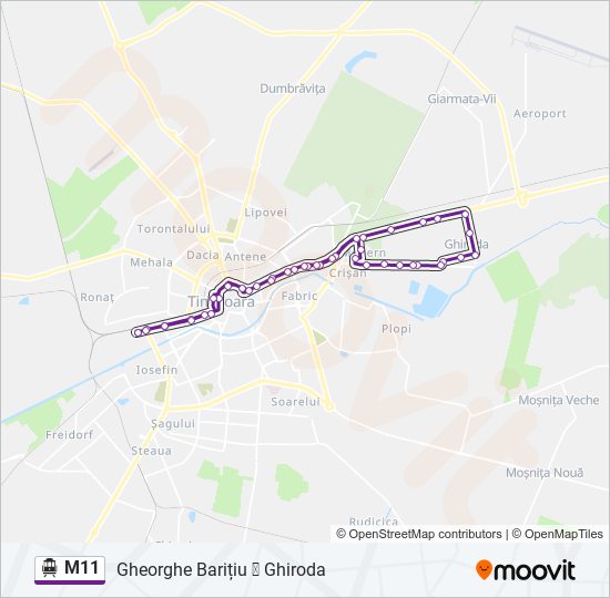 M11 trolleybus Line Map
