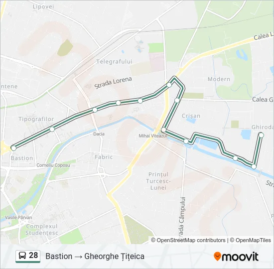 28 Bus Line Map