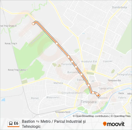 E6 Bus Line Map