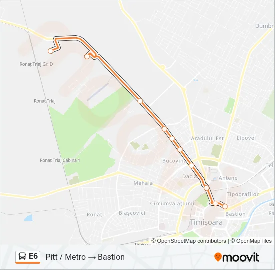 E6 Bus Line Map