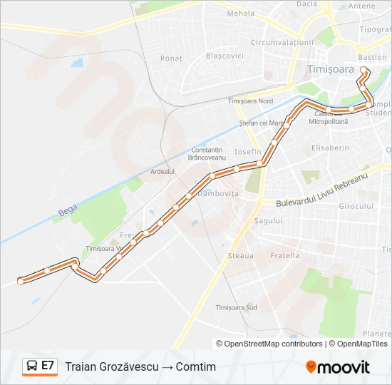 E7 Bus Line Map
