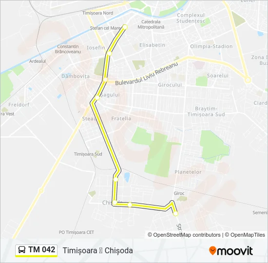 Hartă linie autobuz TM 042