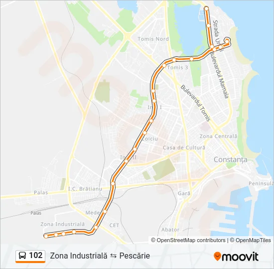 102 Bus Line Map