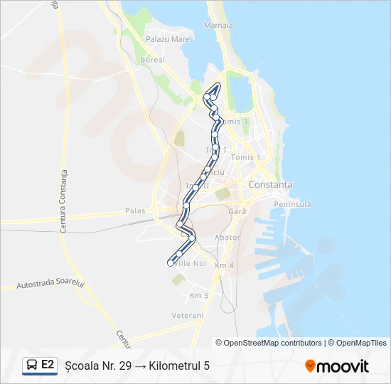 E2 Bus Line Map