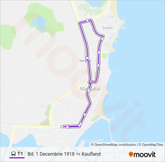 T1 Bus Line Map