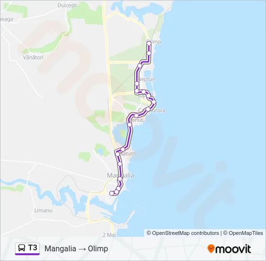 T3 Bus Line Map