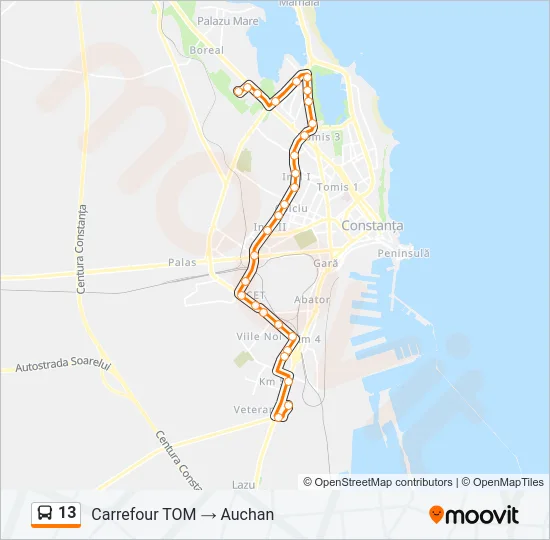 13 Bus Line Map