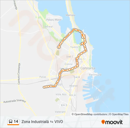 14 Bus Line Map