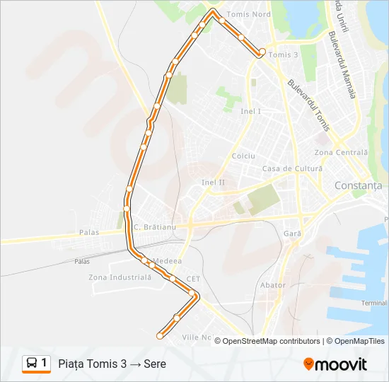 1 Bus Line Map