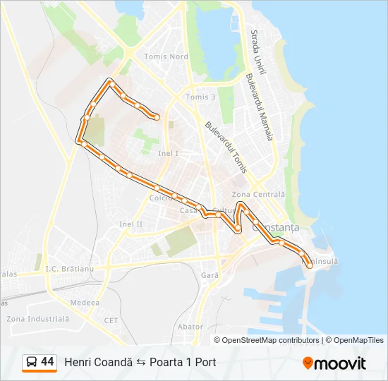 44 Bus Line Map