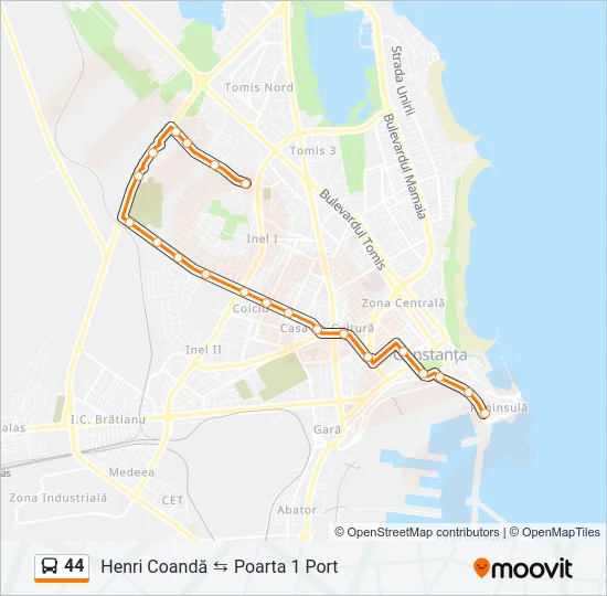 44 Bus Line Map
