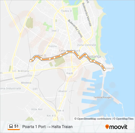 51 Bus Line Map