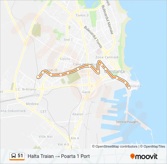 51 Bus Line Map