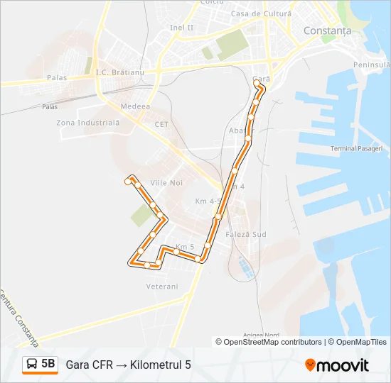 5B Bus Line Map