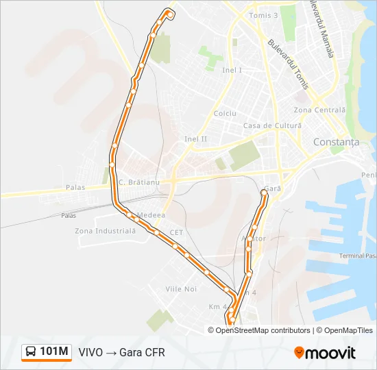 101M Bus Line Map